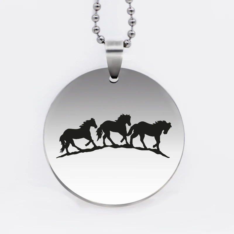 Ufine jewelry 3 jogging horse pendant army card round disc stainless steel customed necklace N4538
Ufine jewelry 3 jogging horse pendant army card round disc stainless steel customed necklace N4538