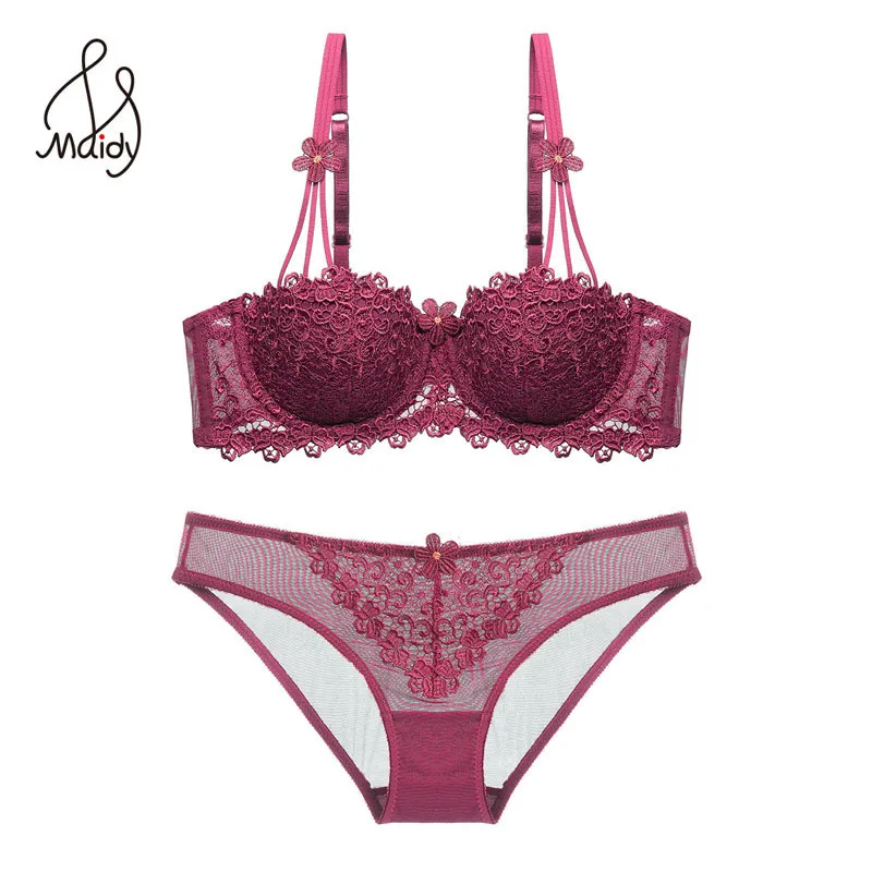 Maidy New Fashion Ladies Embroidery Lingerie Set Sexy 1/2 Cup Push Up Underwire Women Underwear Bra Brief Sets 70-85 A B C D
Maidy New Fashion Ladies Embroidery Lingerie Set Sexy 1/2 Cup Push Up Underwire Women Underwear Bra Brief Sets 70-85 A B C D