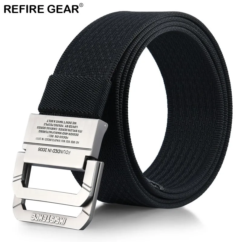 Refire Gear Outdoor Thicken Canvas Belts Men Double Ring Metal Buckle Tactical Waist Belt Male Strap High Quality Belt 120CM
Refire Gear Outdoor Thicken Canvas Belts Men Double Ring Metal Buckle Tactical Waist Belt Male Strap High Quality Belt 120CM