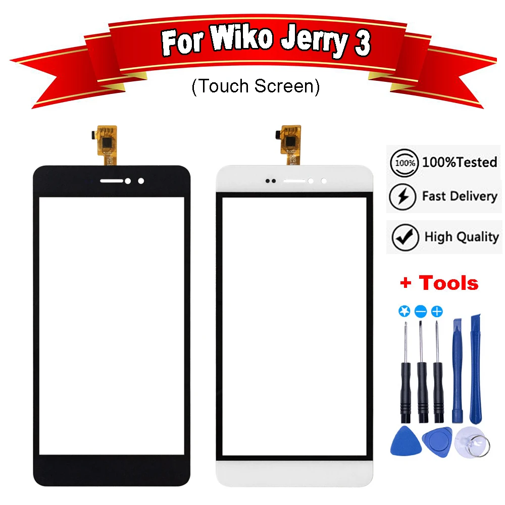 Панель сенсорного экрана для Wiko Jerry 3 100% гарантия стеклянная панель BQ 5522 BQ5522