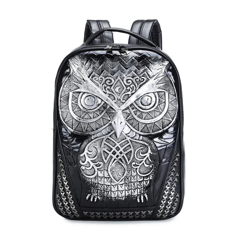 Women Backpack New Stylish Cool Black Leather 3D Embossed Owl Studded Backpack Female Unisex Bag Cool Punk Daily Use Bagpack
Women Backpack New Stylish Cool Black Leather 3D Embossed Owl Studded Backpack Female Unisex Bag Cool Punk Daily Use Bagpack