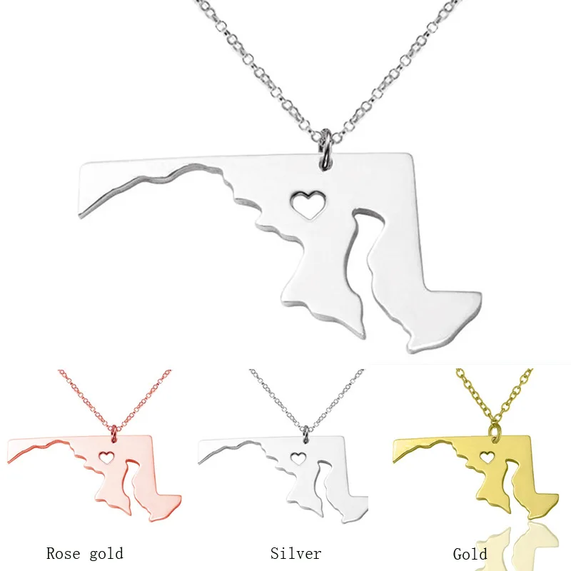 United States Map Stainless Steel Pendant Necklace USA Maryland Pendant Rose Gold Necklace Stainless Steel Jewelry
United States Map Stainless Steel Pendant Necklace USA Maryland Pendant Rose Gold Necklace Stainless Steel Jewelry