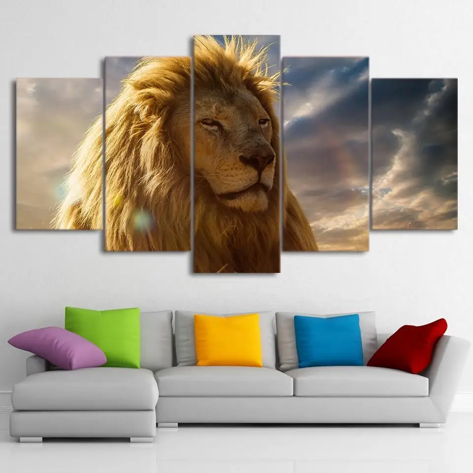 5 панелей THE WISE LION Home Decor картины на холсте настенное искусство и печать