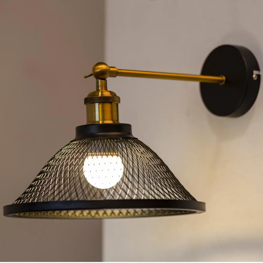 Vintage Iron net Wall Lamp Modern Black metal cage Wall Lights Bedroom bedside lamp Hallway wall Retro lighting
Vintage Iron net Wall Lamp Modern Black metal cage Wall Lights Bedroom bedside lamp Hallway wall Retro lighting