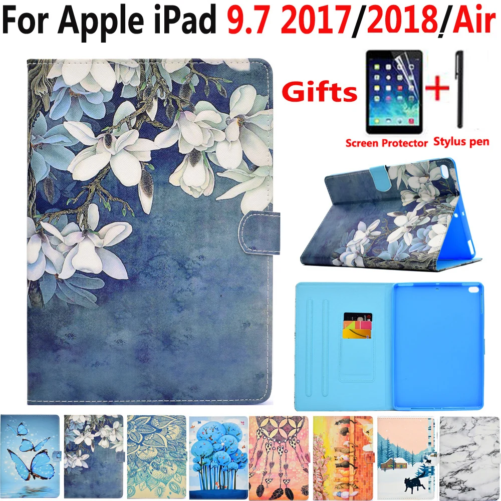 Модный чехол с цветочным рисунком для нового Apple iPad 9 7 2017 2018 A1822 A1893 раскрашенный