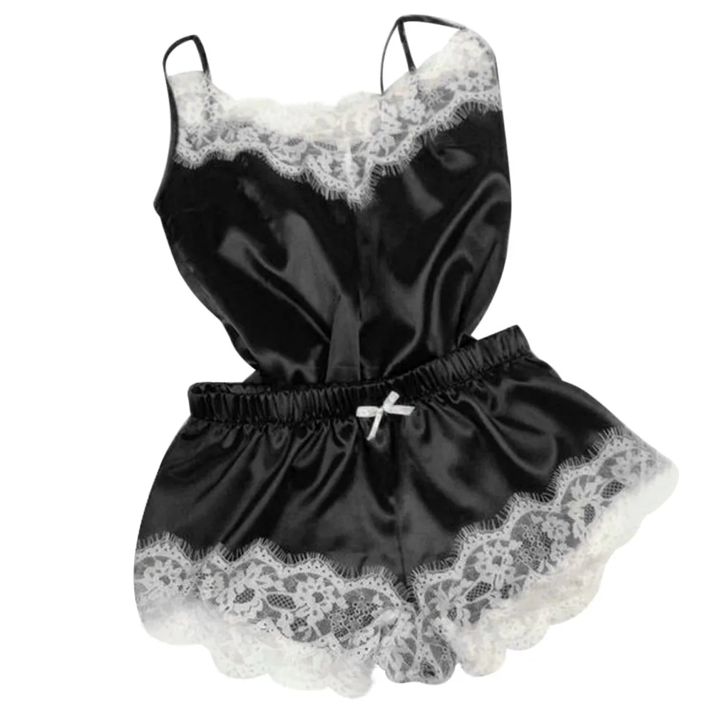 Sexy Pijama Women Lace Sleepwear Lingerie Set V-neck Silk Satin Pajamas Nightwear Soft Set Women Homewear Pyjamas Women
Sexy Pijama Women Lace Sleepwear Lingerie Set V-neck Silk Satin Pajamas Nightwear Soft Set Women Homewear Pyjamas Women