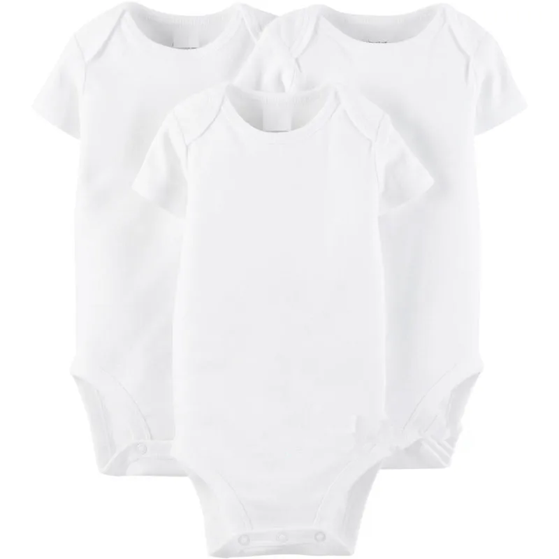 5pc/lot 0M-24M Longleeve 100% Cotton White Color Boy Girl Jumpsuit Infant Clothing Baby Romper Baby rompers