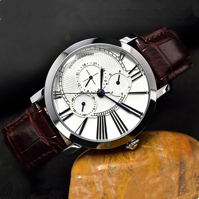 2021 Luxury Brand Fashion Mens Quartz Watches Week Date Clock Leather Strap Casual Business Sport Watch Male Relogio Masculino
2021 Luxury Brand Fashion Mens Quartz Watches Week Date Clock Leather Strap Casual Business Sport Watch Male Relogio Masculino