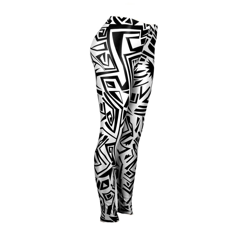 LELINTA 2017 сексуальные штаны для йоги черно-белые леггинсы с цифровой печатью