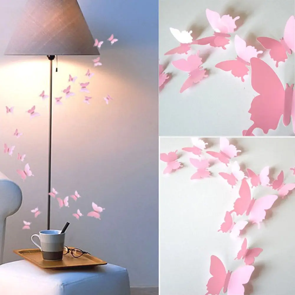 3D Butterfly Wall Stickers Art Design Decal Room Decor Pink PVC Wall Decals Kids Rooms Decoration Christmas Gift
3D Butterfly Wall Stickers Art Design Decal Room Decor Pink PVC Wall Decals Kids Rooms Decoration Christmas Gift