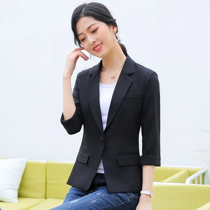 Spring Summer Coat Women 2019 Chic Fashion 3/4 Sleeve Solid Single Button Slim Blazer Ladies 3/4 Sleeve Casual Suits
Spring Summer Coat Women 2019 Chic Fashion 3/4 Sleeve Solid Single Button Slim Blazer Ladies 3/4 Sleeve Casual Suits