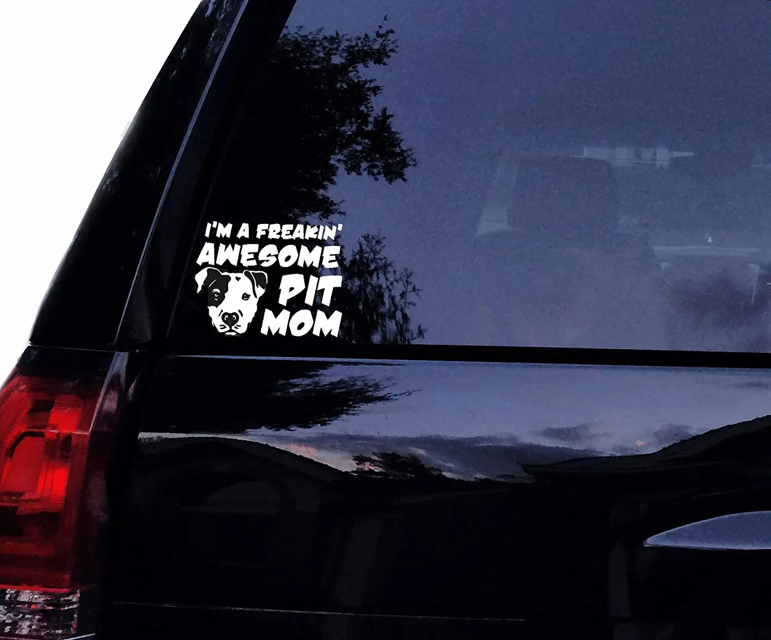 Freakin Awesome PIT Mom - PITBULL Vinyl Car Decal, Laptop Decal, Car Window Sticker (8in, White)
Freakin Awesome PIT Mom - PITBULL Vinyl Car Decal, Laptop Decal, Car Window Sticker (8in, White)