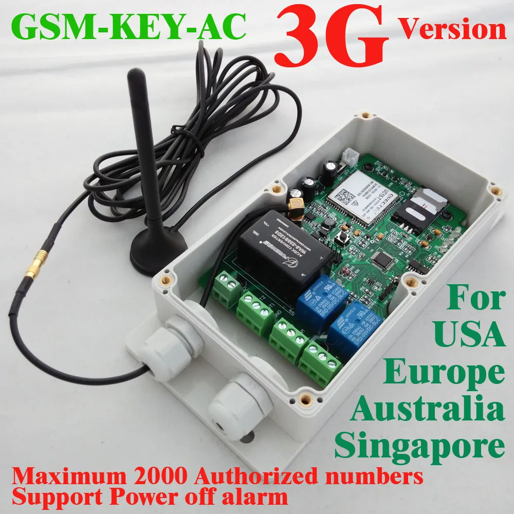 3G версия GSM-KEY-AC2000, хороший дизайн, 3G и GSM ворот, дверной контроль доступа, два сигнала тревоги для Австралии, США, Сингапура
3G версия GSM-KEY-AC2000, хороший дизайн, 3G и GSM ворот, дверной контроль доступа, два сигнала тревоги для Австралии, США, Сингапура