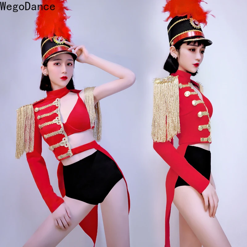 New Dance Costume Women Cosplay Military Uniform Red Suit Festival Outfit GoGo Dance Bar Party Rave Stage Costume
New Dance Costume Women Cosplay Military Uniform Red Suit Festival Outfit GoGo Dance Bar Party Rave Stage Costume