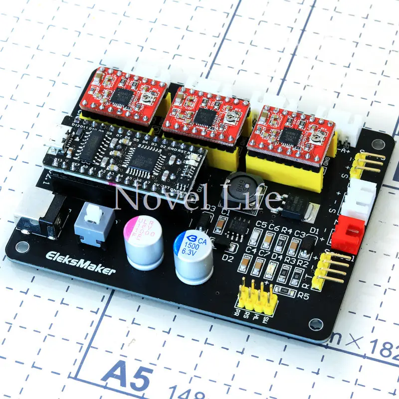 EleksMaker Mana USB ЧПУ 3 оси 2 Фаза 4 провода шагового двигателя контроллер плата для DIY