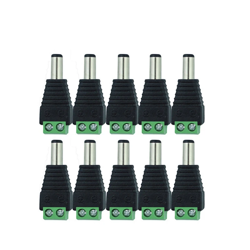 10 Pcs DC Power Male Plug 12V 2.1 x 5.5mm Jack Adapter Connector Plug for CCTV single color LED Light
10 Pcs DC Power Male Plug 12V 2.1 x 5.5mm Jack Adapter Connector Plug for CCTV single color LED Light