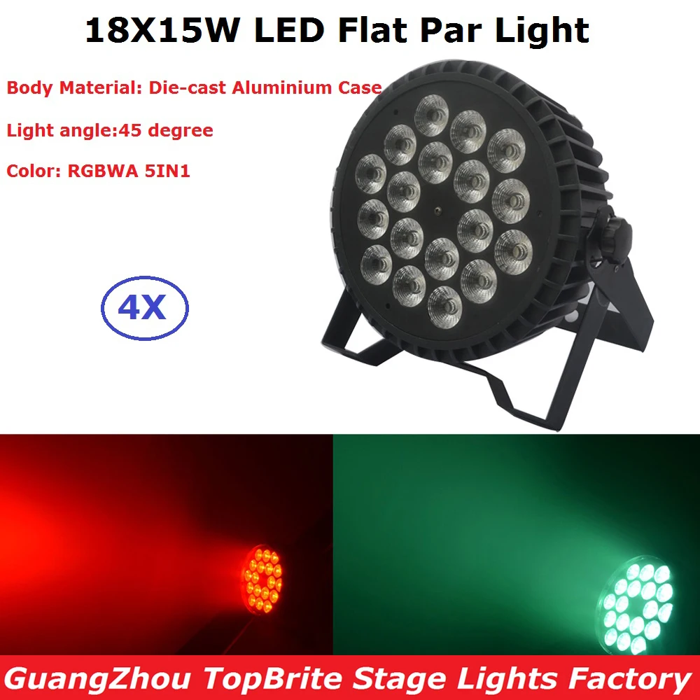 4XLot Hot Sale Led Par Light 18X15W RGBWA 5IN1 LED Flat Par Can Lamp DMX Stage Business Lights Professional For Party KTV Disco
4XLot Hot Sale Led Par Light 18X15W RGBWA 5IN1 LED Flat Par Can Lamp DMX Stage Business Lights Professional For Party KTV Disco