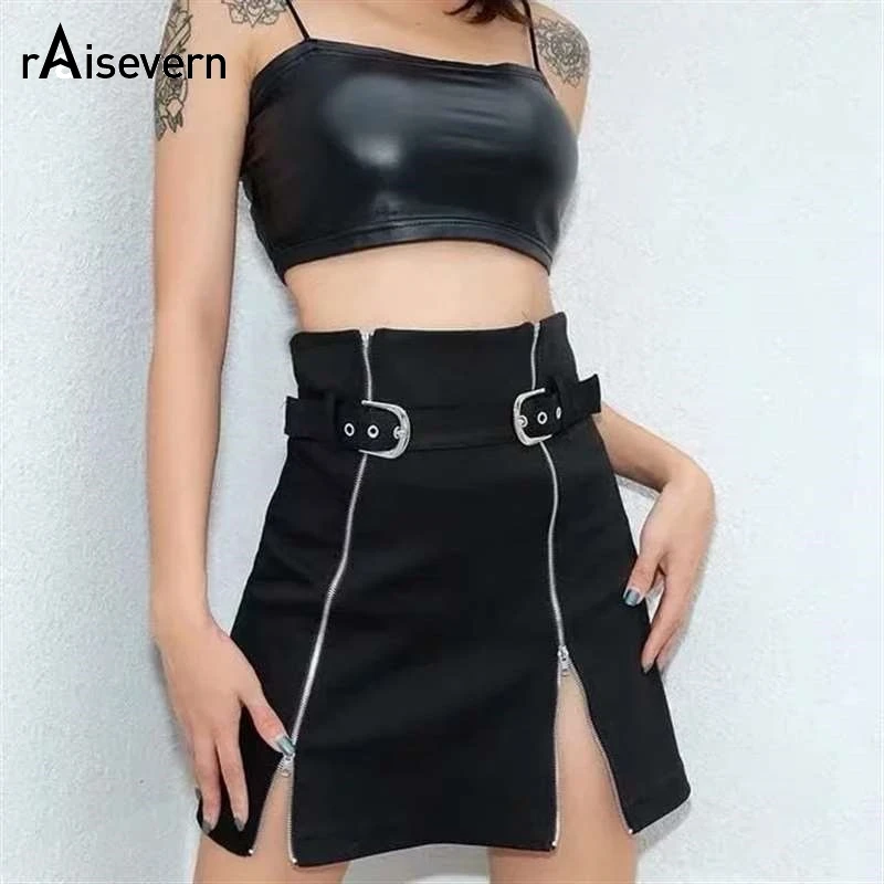 Raisevern Sexy Women Skirt Black Punk Mini Skirt Fashion High Waist Zipper Short Skirt Gothic Streetwear Drop Shipping
Raisevern Sexy Women Skirt Black Punk Mini Skirt Fashion High Waist Zipper Short Skirt Gothic Streetwear Drop Shipping