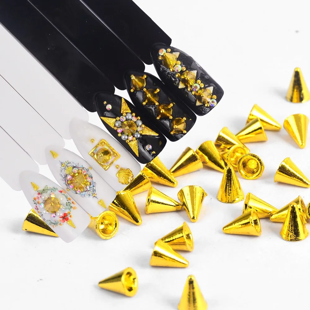 1 Box Gold Metallic Punk Cone Nail Art Spikes Studs Studded Decoration DIY 3D nail Art Decorations Accessories Tool
1 Box Gold Metallic Punk Cone Nail Art Spikes Studs Studded Decoration DIY 3D nail Art Decorations Accessories Tool