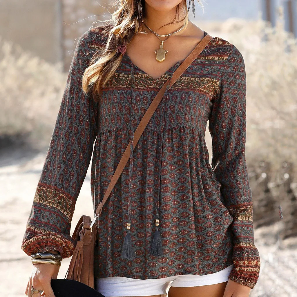 Bohemia Top Plus Size S-3XL Women Sexy Vintage Print Daily Casual Long Sleeve V Neck Tops Ladies T-Shirt Freeship куртка
Bohemia Top Plus Size S-3XL Women Sexy Vintage Print Daily Casual Long Sleeve V Neck Tops Ladies T-Shirt Freeship куртка