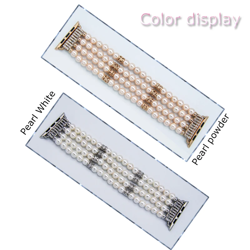 Handmade Pearl Jewelry Watch Strap For Apple Watch 38mm 42mm Bracelet Band For iwatch series 3 2 1 loop Luxury Watch Accessories
Handmade Pearl Jewelry Watch Strap For Apple Watch 38mm 42mm Bracelet Band For iwatch series 3 2 1 loop Luxury Watch Accessories