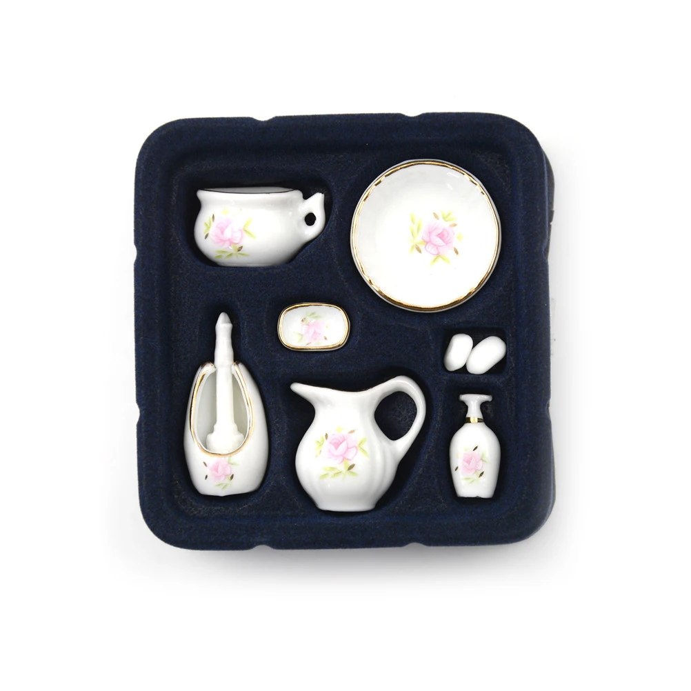 Dollhouse Bathroom Accessories 8PCS 1/12 Miniature Set Floral Ceramic Pastel Rose Bath Decoration Dolls Gift Kits
Dollhouse Bathroom Accessories 8PCS 1/12 Miniature Set Floral Ceramic Pastel Rose Bath Decoration Dolls Gift Kits