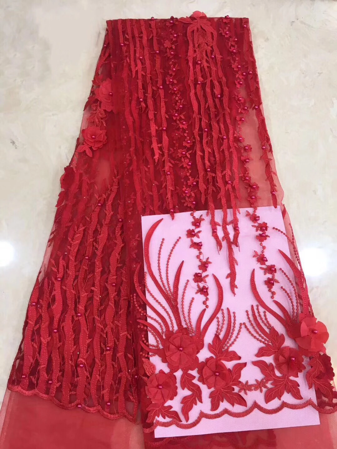 African Beaded Lace Fabric High Quality Lace Material Red/White/Blue French Lace Fabric Nigerian Tulle Mesh Lace Fabric LCD916B
African Beaded Lace Fabric High Quality Lace Material Red/White/Blue French Lace Fabric Nigerian Tulle Mesh Lace Fabric LCD916B