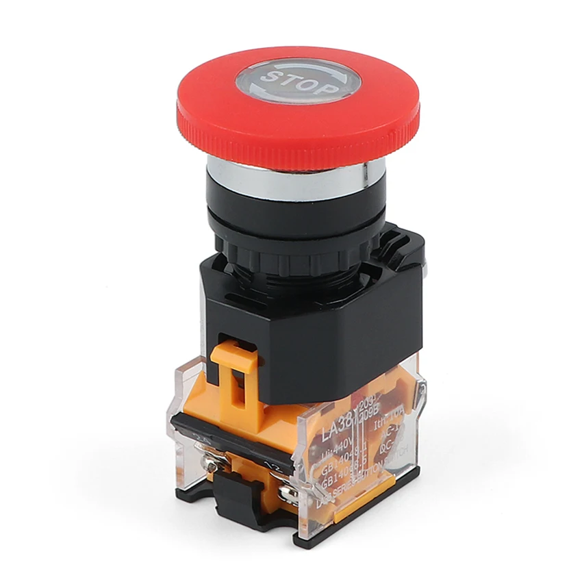 1PC High Quality LA38-11ZS (STOP) Mushroom Head Emergency Stop Button Switch 22mm Power Push Button Switch 1 Open 1 Close
1PC High Quality LA38-11ZS (STOP) Mushroom Head Emergency Stop Button Switch 22mm Power Push Button Switch 1 Open 1 Close