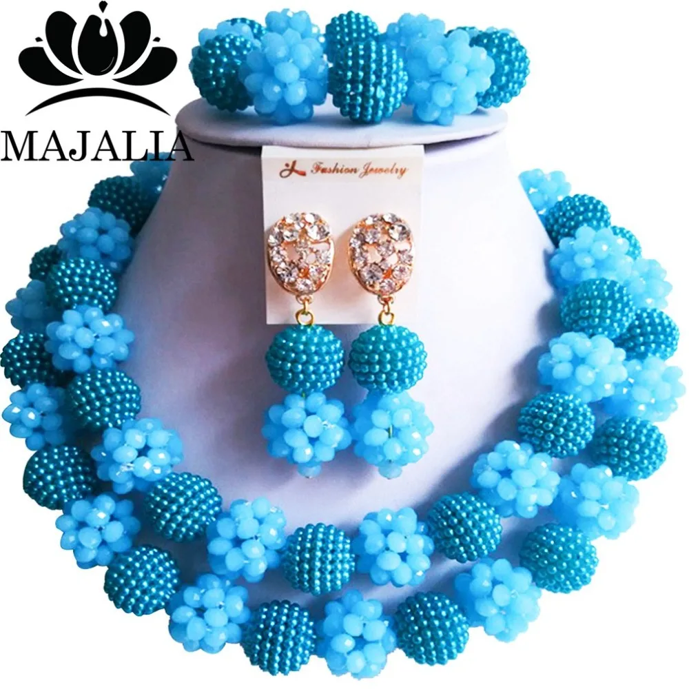 Trendy Nigeria Wedding african beads jewelry set Light Teal Blue crystal necklace bracelet earrings Free shipping VV-292
Trendy Nigeria Wedding african beads jewelry set Light Teal Blue crystal necklace bracelet earrings Free shipping VV-292