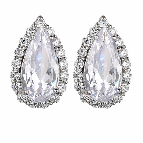 Классические циркониевые свадебные серьги в форме капли с кубическим цирконием Свадебные украшения для невесты 
Классические циркониевые свадебные серьги в форме капли с кубическим цирконием Свадебные украшения для невесты