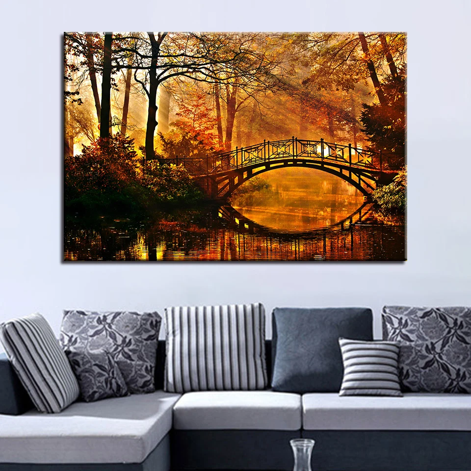 Canvas HD Prints Pictures Home Wall Art Decor Poster 1 Piece/Pcs Classic Sun Shining Bridge Autumn Landscape Paintings Framework
Canvas HD Prints Pictures Home Wall Art Decor Poster 1 Piece/Pcs Classic Sun Shining Bridge Autumn Landscape Paintings Framework
