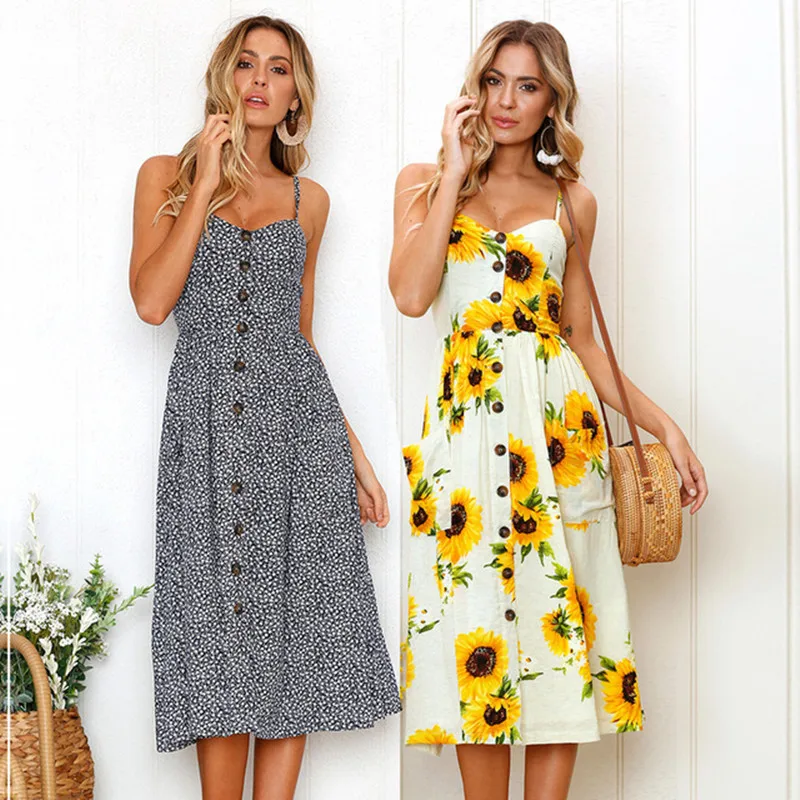 Sexy V Neck Strap Backless Floral Print Summer Tunic Women Beach Dress 2018 Boho Style Sunflower Daisy Pineapple Party Vestidos
Sexy V Neck Strap Backless Floral Print Summer Tunic Women Beach Dress 2018 Boho Style Sunflower Daisy Pineapple Party Vestidos