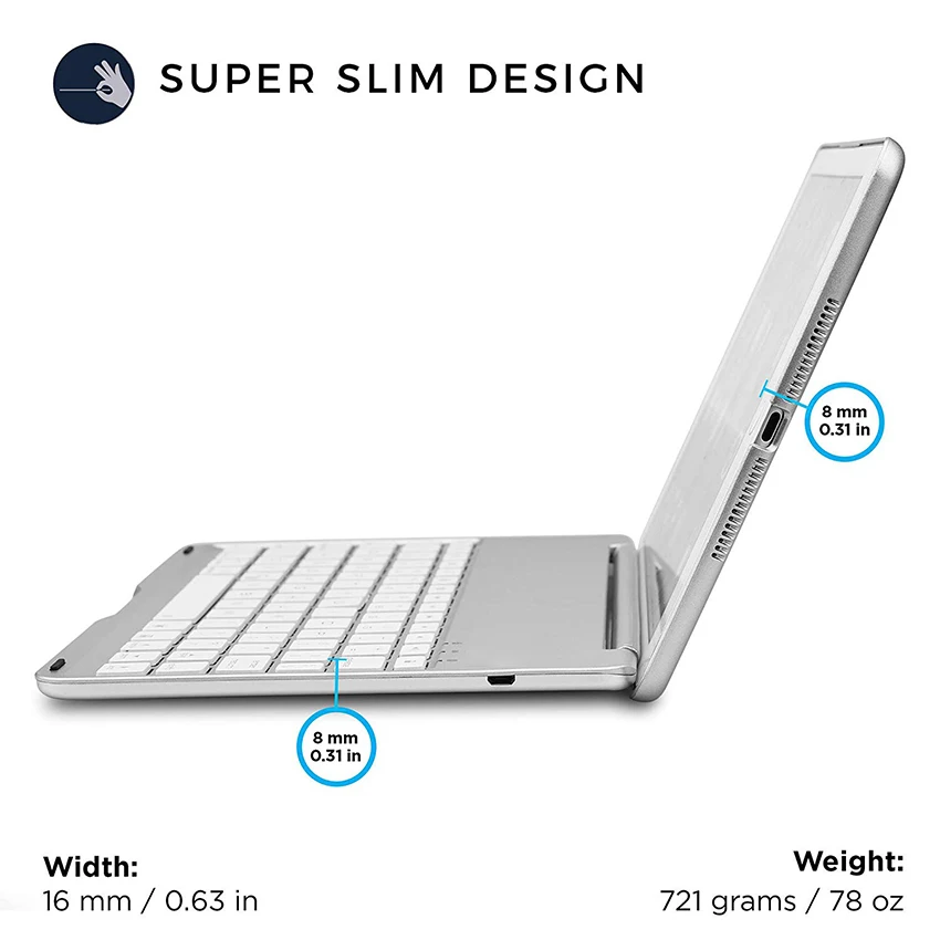 Funelego F8S Keyboard Case For Apple 2018 6th New For iPad Air 9.7 Wireless Clam shell Cover Color LED Keyboard Case Backlight
Funelego F8S Keyboard Case For Apple 2018 6th New For iPad Air 9.7 Wireless Clam shell Cover Color LED Keyboard Case Backlight