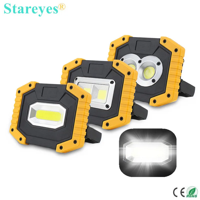 Портативный COB Светодиодный прожектор 20 Вт перезаряжаемый светильник фонарь для