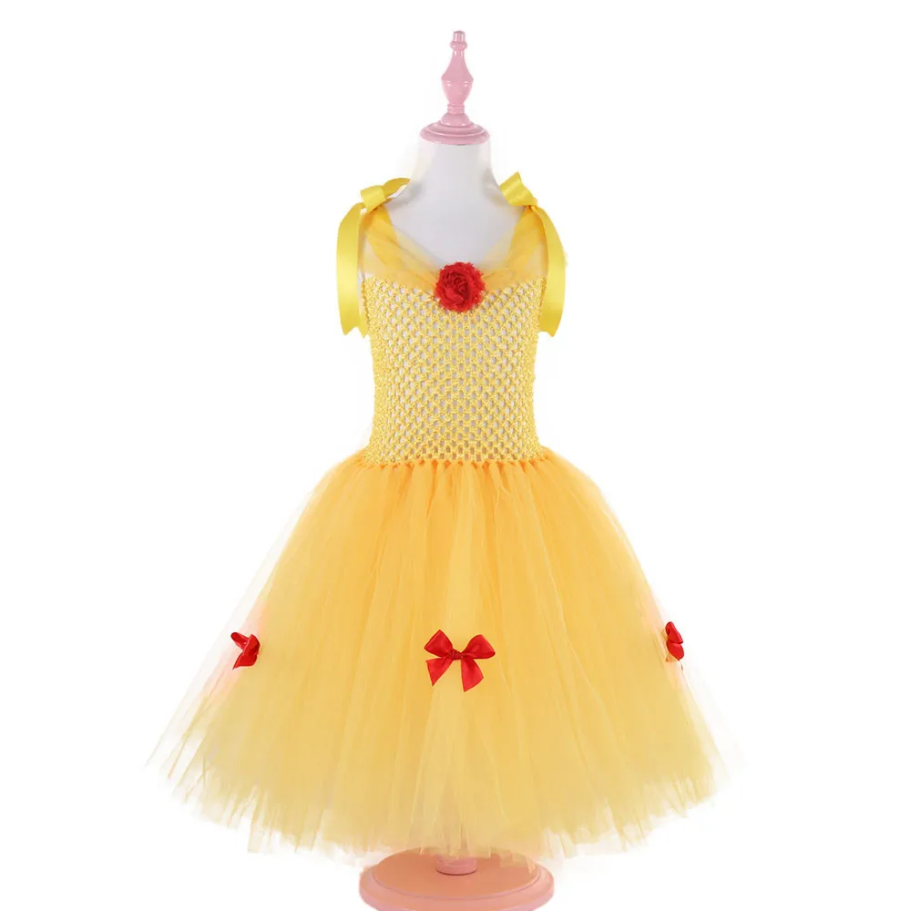 Детские праздничные платья платье костюм принцессы Белль для малышей Красавица