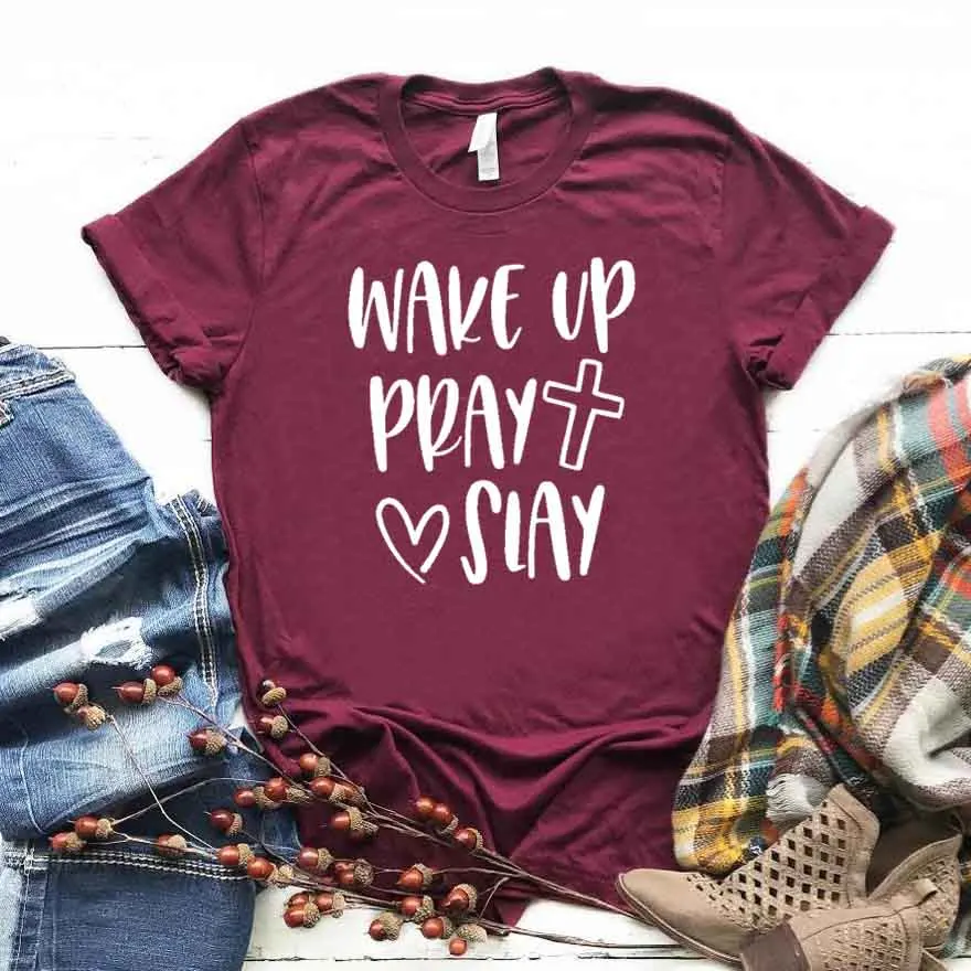 Женская футболка с надписью «Wake up Pray Slay cross faith», хлопковая Повседневная забавная футболка в стиле хипстер, подарок для девушек, топ для девуш...
Женская футболка с надписью «Wake up Pray Slay cross faith», хлопковая Повседневная забавная футболка в стиле хипстер, подарок для девушек, топ для девуш...