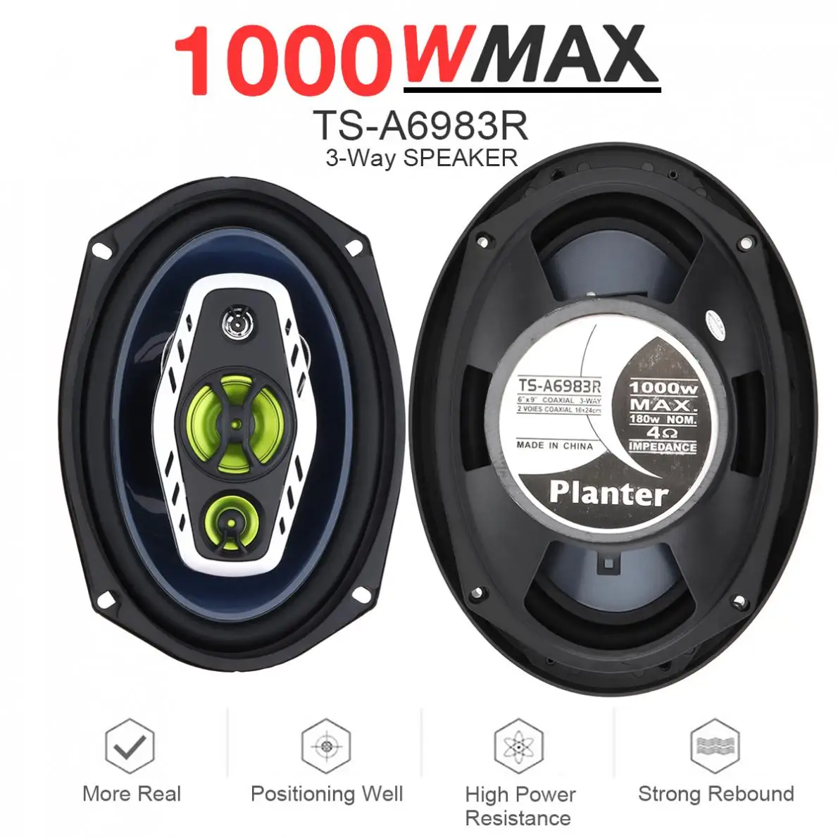 6x9 Inch 1000W Durable Car Coaxial Auto Audio Music Stereo Full Range Frequency Hifi Speakers Non-destructive Installation
6x9 Inch 1000W Durable Car Coaxial Auto Audio Music Stereo Full Range Frequency Hifi Speakers Non-destructive Installation
