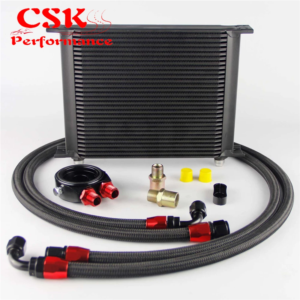 AN8 30 Row 248mm Universal Engine Transmission Oil Cooler British Type + Aluminum Filter Hose End Kit Black/Blue
AN8 30 Row 248mm Universal Engine Transmission Oil Cooler British Type + Aluminum Filter Hose End Kit Black/Blue