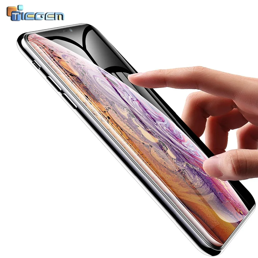 Tiegem стекло Полный экран протектор для iPhone X XS 6 7 8 Plus 9H 2.5D Закаленное Max XR Защитная