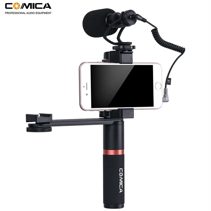 Comica Smartphone Video Kit CVM-VM10-K4 Filmmaker Handle Grip with Mini Video Microphone Rig for iPhone Samsung Huawei Phone
Comica Smartphone Video Kit CVM-VM10-K4 Filmmaker Handle Grip with Mini Video Microphone Rig for iPhone Samsung Huawei Phone