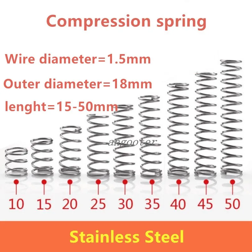 20pcs/lot 1.5*18*15-50 small coil compression spring,stainless steel spring,Small spot micro compression spring for 3D Pringter
20pcs/lot 1.5*18*15-50 small coil compression spring,stainless steel spring,Small spot micro compression spring for 3D Pringter