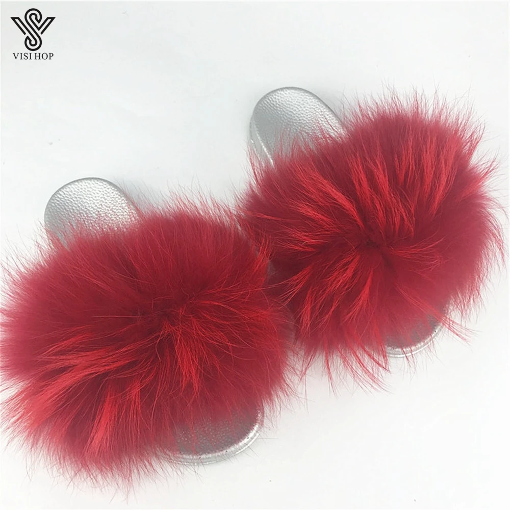 VS100013 Retail Wholesale Tropical Silver PVC Soles Fur Slides Women Real raccoon Fur Slippers Shoes Fluffy Fur Sliders
VS100013 Retail Wholesale Tropical Silver PVC Soles Fur Slides Women Real raccoon Fur Slippers Shoes Fluffy Fur Sliders