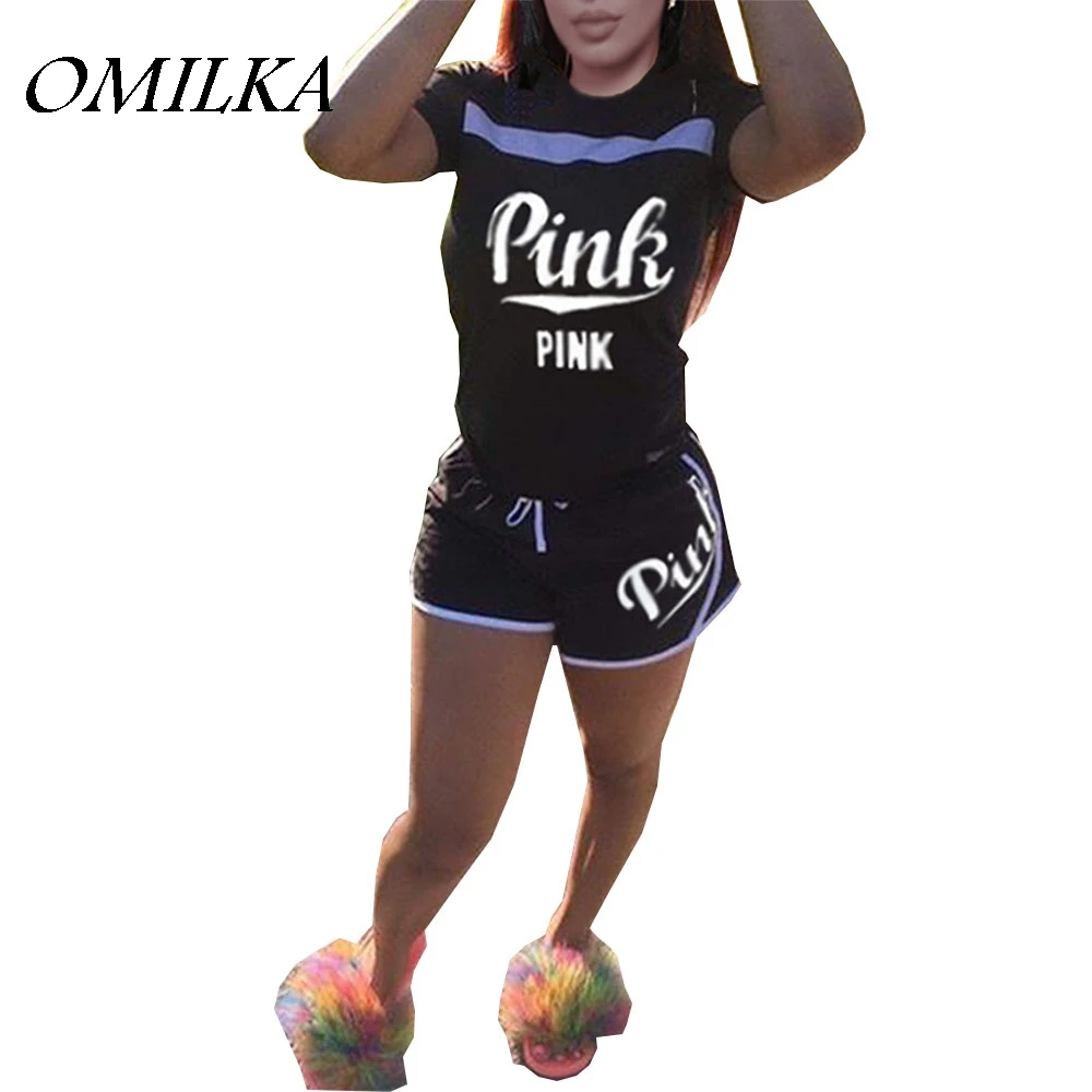 OMILKA 2 Piece Set Women Crop Tops and Shorts Set 2018 Summer Pink Letter Printed Short Sleeve O Neck Baseball Tracksuits Set
OMILKA 2 Piece Set Women Crop Tops and Shorts Set 2018 Summer Pink Letter Printed Short Sleeve O Neck Baseball Tracksuits Set