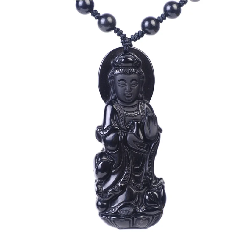 Drop Shipping Black Obsidian GuanYin Pendant Maitreya Lucky Amulet Buddha Necklace For men Fne Jewelry Crystal Jewelry
Drop Shipping Black Obsidian GuanYin Pendant Maitreya Lucky Amulet Buddha Necklace For men Fne Jewelry Crystal Jewelry