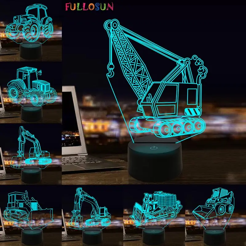 Creative Tractor 3D Illusion Visual Lamp Excavator Bulldozer Car Model LED Night Light for Kids Birthday Toy Gifts Nightlights
Creative Tractor 3D Illusion Visual Lamp Excavator Bulldozer Car Model LED Night Light for Kids Birthday Toy Gifts Nightlights