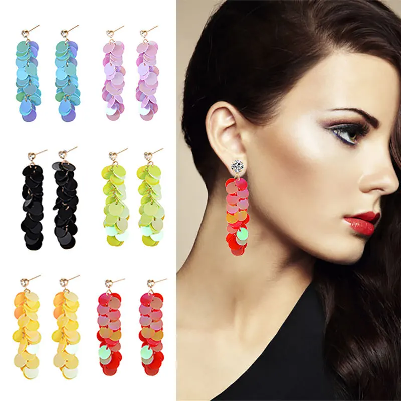 Long Bunch of Bright Round Slices Black Red White Purple etc Candy Colors Drop Earrings Crystal Dangle Earrings for Women
Long Bunch of Bright Round Slices Black Red White Purple etc Candy Colors Drop Earrings Crystal Dangle Earrings for Women
