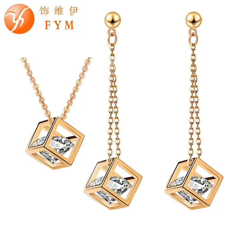 FYM High quality 2 Colors Necklace + Earrings Crystal Zirconia Pendants Stud Earring Sets Wedding Bridal Jewelry set For Women
FYM High quality 2 Colors Necklace + Earrings Crystal Zirconia Pendants Stud Earring Sets Wedding Bridal Jewelry set For Women