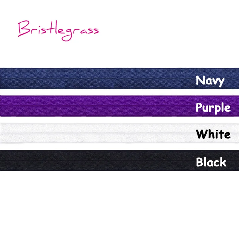 

BRISTLEGRASS 8 Yard Combo 3/4" 20mm Solid FOE Fold Over Elastics Spandex Satin Band Hair Tie Headband Dress Lace Trim DIY Sewing