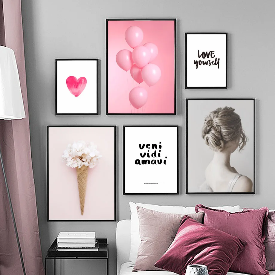 Pink Balloon Heart Girl Flower Love Quote Wall Art Canvas Painting Nordic Posters And Prints Wall Pictures For Living Room Decor
Pink Balloon Heart Girl Flower Love Quote Wall Art Canvas Painting Nordic Posters And Prints Wall Pictures For Living Room Decor