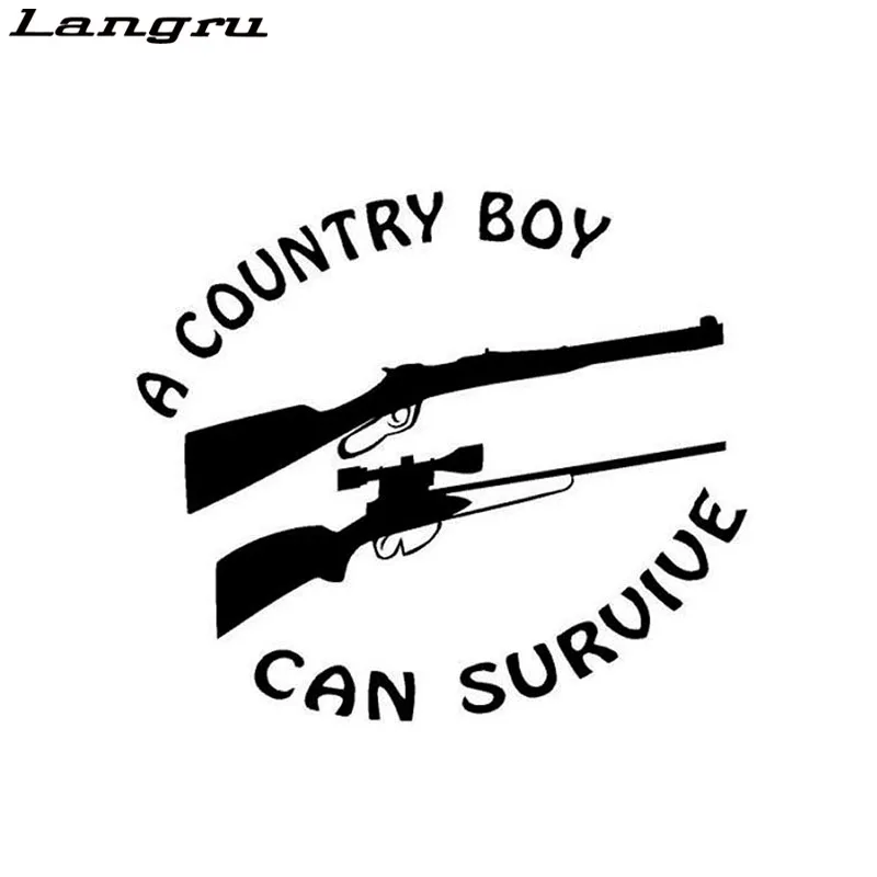 Забавные виниловые графические наклейки Langru A Country Boy могут выжить мультяшный
